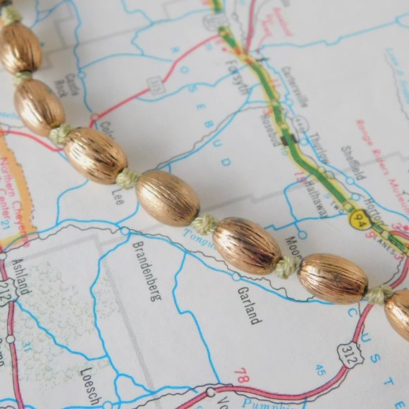 boho Sigrid Olsen ceramic pendant brass beads - Picture 4 of 5